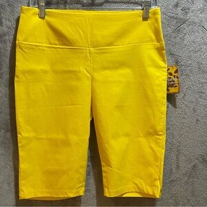 Hybrid Yellow Biker Shorts. Size Large